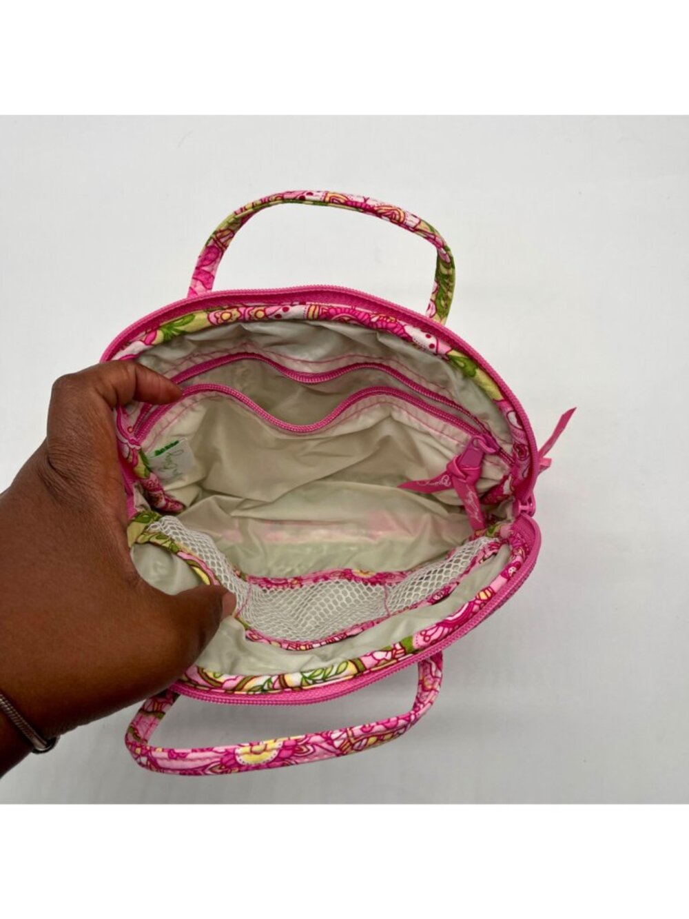 Vera Bradley Petal Pink Floral Quilted Makeup Bag - Picture 10 of 10